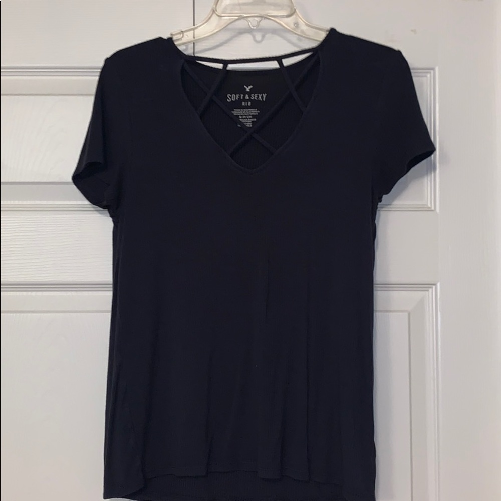 Navy American Eagle Soft and Sexy Tee